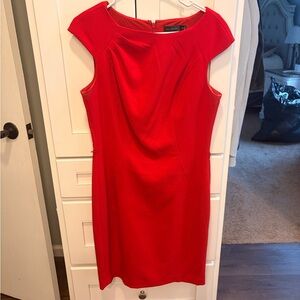 The Limited Red Cap-Sleeve Sheath Dress